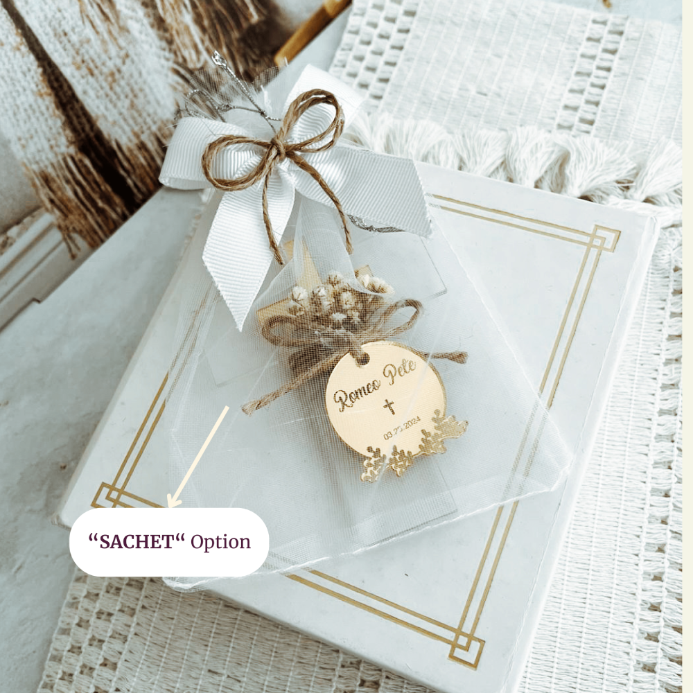 Personalized Acrylic Cross Baptism Favors with Mirror Tag & Dried Flowers – Gold, Silver, Rose Options Personalized Acrylic Cross Baptism Favors with Mirror Tag & Dried Flowers – Gold, Silver, Rose Options