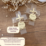 Personalized Acrylic Cross Baptism Favors with Mirror Tag & Dried Flowers – Gold, Silver, Rose Options Personalized Acrylic Cross Baptism Favors with Mirror Tag & Dried Flowers – Gold, Silver, Rose Options