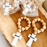 Personalized Wooden Rosary Favor – Mini Handmade Cross Gift for Baptism, Communion & Religious Events Personalized Wooden Rosary Favor – Mini Handmade Cross Gift for Baptism, Communion & Religious Events