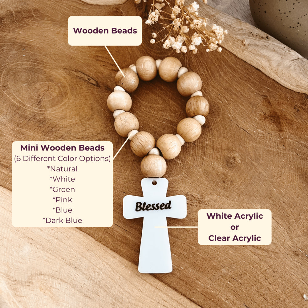Personalized Wooden Rosary Favor – Mini Handmade Cross Gift for Baptism, Communion & Religious Events Personalized Wooden Rosary Favor – Mini Handmade Cross Gift for Baptism, Communion & Religious Events