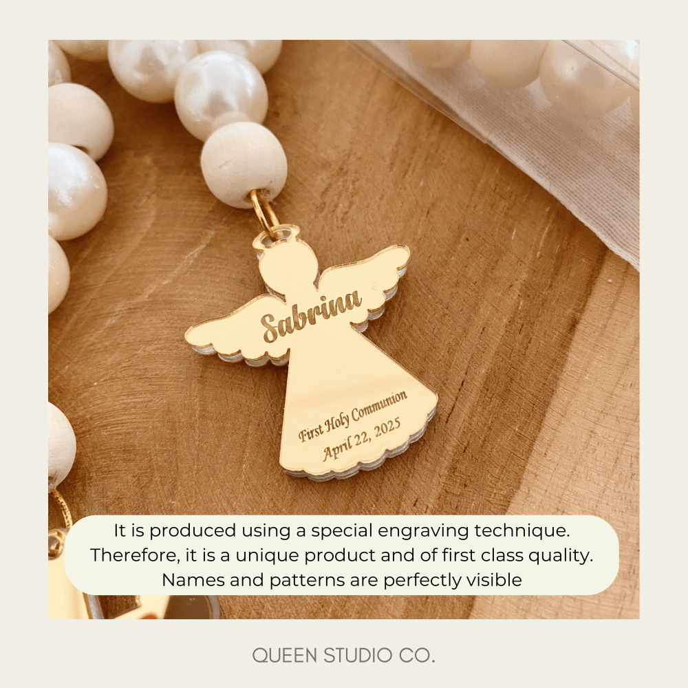 Personalized Mini Wooden Rosary Favor – Custom Baptism & First Communion Gift with Acrylic Charm Options Personalized Mini Wooden Rosary Favor – Custom Baptism & First Communion Gift with Acrylic Charm Options
