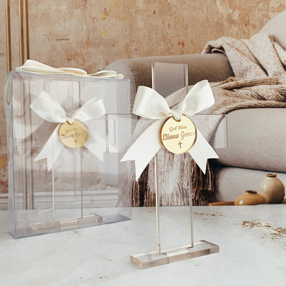 Personalized Acrylic Cross Favors – Custom Mirror Gifts for Baptism, Christening, Holy Communion, or Confirmation Personalized Acrylic Cross Favors – Custom Mirror Gifts for Baptism, Christening, Holy Communion, or Confirmation