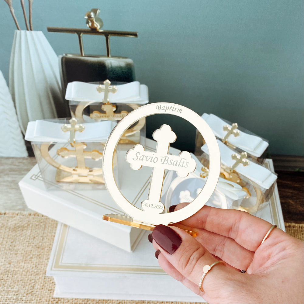 Personalized Baptism Cross Favors – Acrylic Christening Gifts with Box & Ribbon Personalized Baptism Cross Favors – Acrylic Christening Gifts with Box & Ribbon