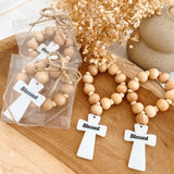 Personalized Wooden Rosary Favor – Mini Handmade Cross Gift for Baptism, Communion & Religious Events Personalized Wooden Rosary Favor – Mini Handmade Cross Gift for Baptism, Communion & Religious Events