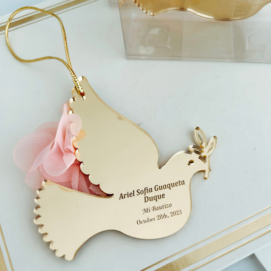 Baptism Ornament, Personalized Baptism Christmas Tree Ornament, Godson Baptism Gift, Baptism Gift Boy and Boy, Baptism Dove, Memorial Ornaments