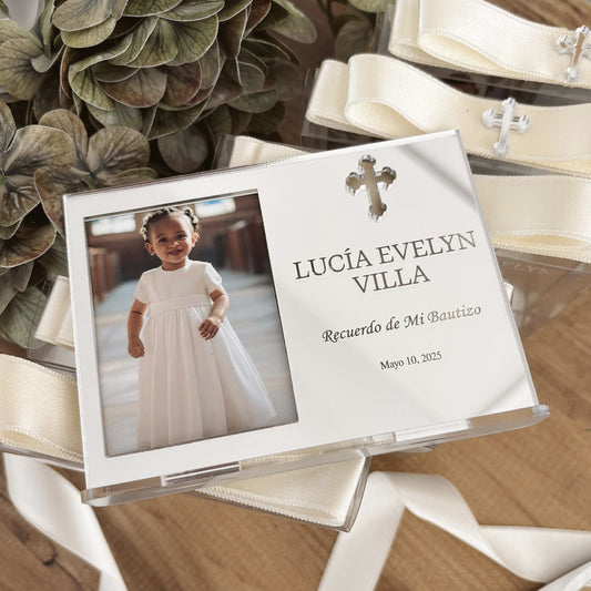 Personalized Silver Baptism Mirror Favor – Elegant Keepsake Gift for Christening & Godparents
