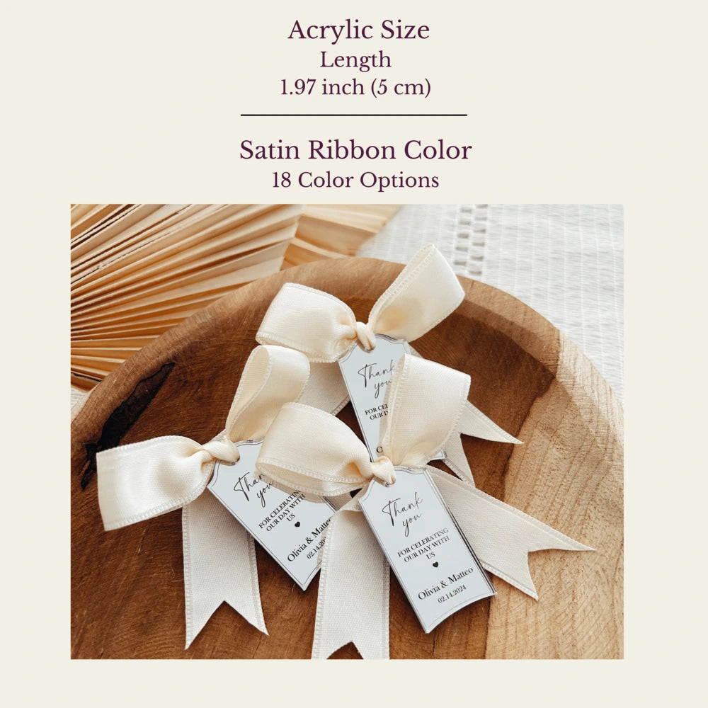 Personalized Wedding Tags with Ribbon – Acrylic Keepsake Favor Personalized Wedding Tags with Ribbon – Acrylic Keepsake Favor