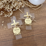 Personalized Acrylic Cross Baptism Favors with Mirror Tag & Dried Flowers – Gold, Silver, Rose Options Personalized Acrylic Cross Baptism Favors with Mirror Tag & Dried Flowers – Gold, Silver, Rose Options