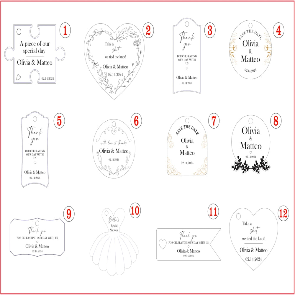 Personalized Wedding Tags with Ribbon – Acrylic Keepsake Favor Personalized Wedding Tags with Ribbon – Acrylic Keepsake Favor