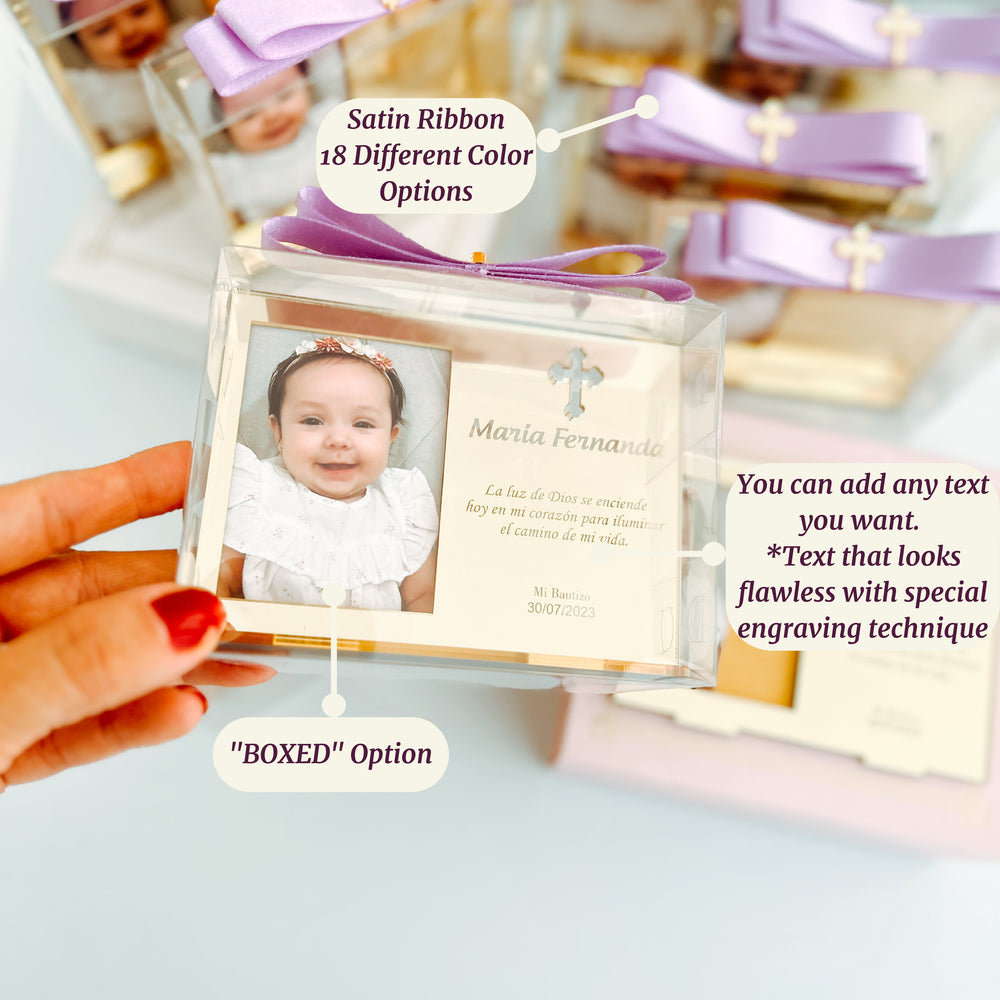 Personalized Baptism Mirror Acrylic Frame with Stand New