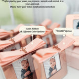 Personalisierter Taufspiegel Acrylrahmen mit Ständer Neu