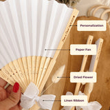 Personalized Wooden Hand Fan – Custom Wedding Favor for Guests with Names & Date