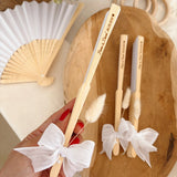 Personalized Wooden Hand Fan – Custom Wedding Favor for Guests with Names & Date